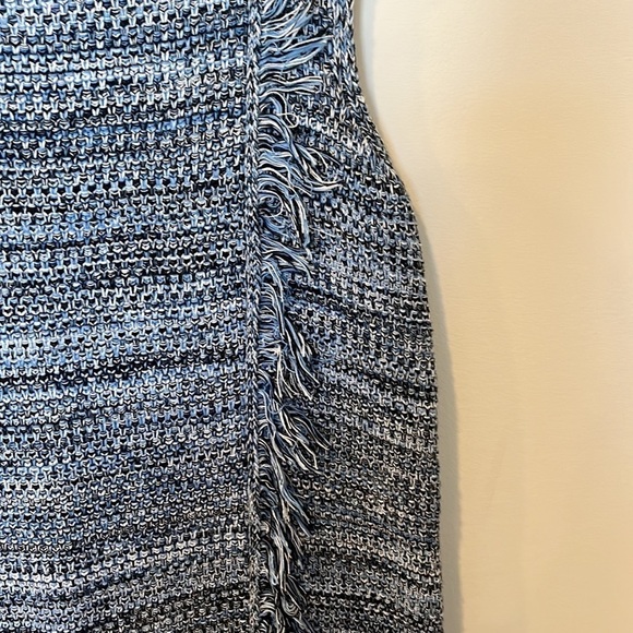 Anthropologie Holding Horses Blue Knit Fringe Shift Dress Size XS - Picture 5 of 7